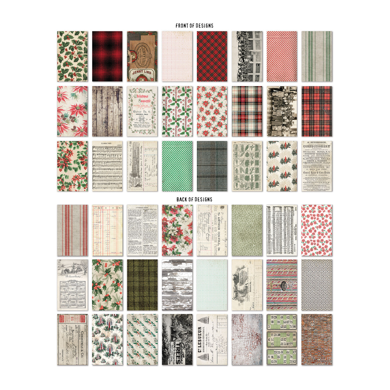 Tim Holtz Idea-Ology - Christmas 2023 - Backdrops Double-Sided Cardstock  6X10 24/Pkg (TH94346)