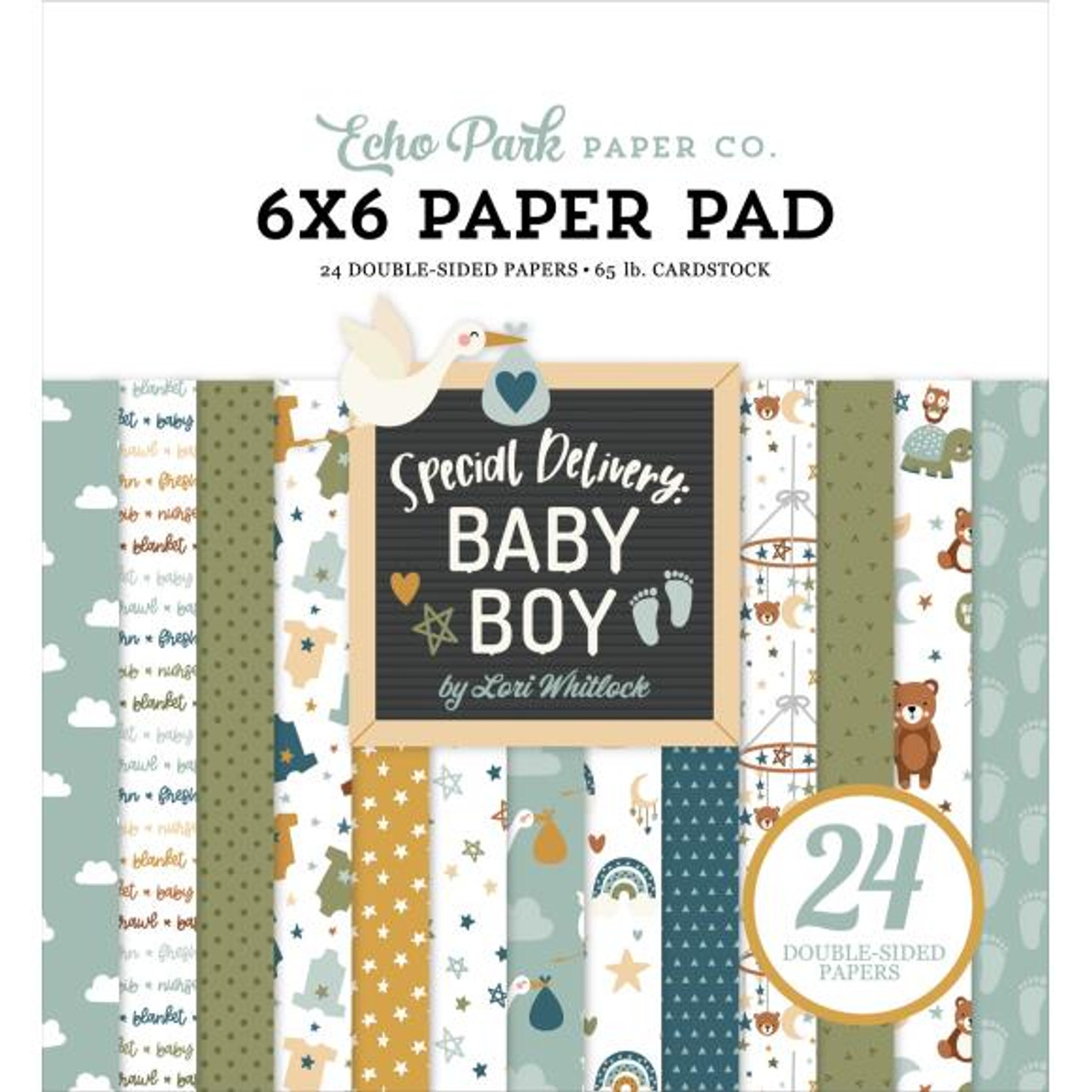 Echo Park - Double-Sided Paper Pad 6X6 24/Pkg - Special Delivery Baby Boy  - DB353023 (691835348391)