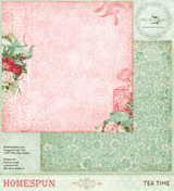 Blue Fern Studios - Homespun 12x12 dbl sided paper - Tea Time (830785) Blue Fern Studios - Homespun 12x12 dbl sided paper - Tea Time (830785)