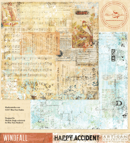 Blue Fern Studio - Happy Accident - 12x12 Scrapbooking Paper - Windfall