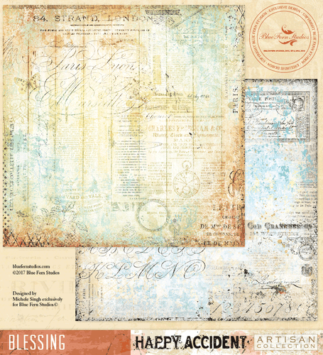 Blue Fern Studio - Happy Accident - 12x12 Scrapbooking Paper - Blessing