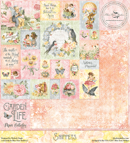 GARDEN LIFE Blue Fern Studio Scrapbooking Paper Snippets