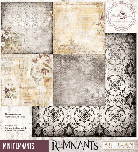 Blue Fern Studios - Remnants 12x12 dbl sided paper - Mini Remnants (88839689)