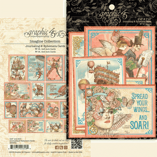 Graphic 45 - Ephemera Journaling Cards - Imagine
