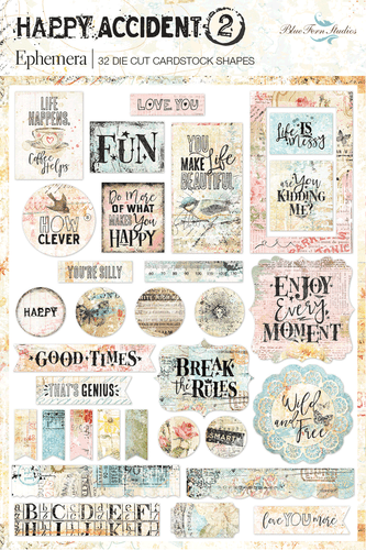 Blue Fern Studios - Happy Accident 2 Ephemera - Die cuts - 32/pc