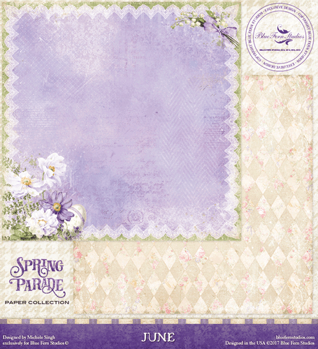 Blue Fern Studio - Spring Parade 12x12 dbl sided paper - June (816383)