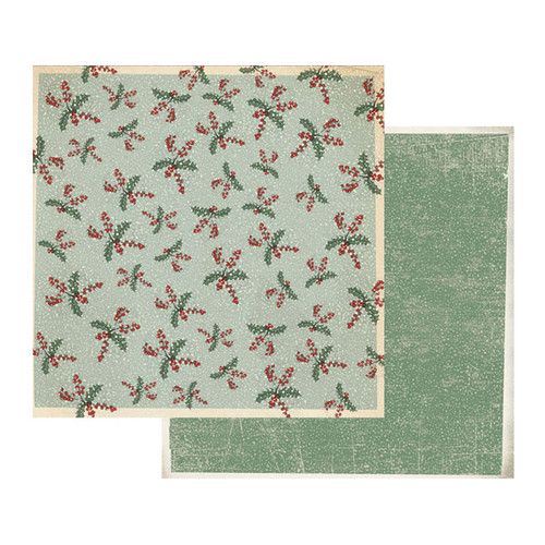 Stamperia - Double sided 12x12 Paper - Snowy Background W/Butcher's Broom SBB408