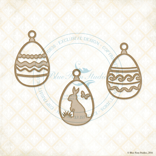 Blue Fern Studios - Chipboard - Easter Egg Ornaments (817984)