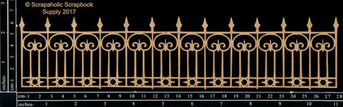 Scrapaholics - Laser Cut Chipboard - Ornate Fence (S50565)