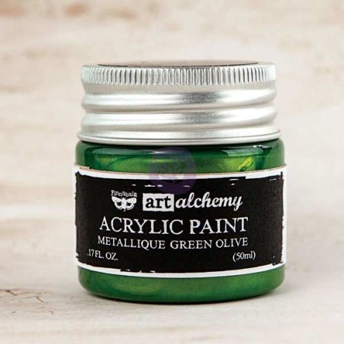 Prima Finnabair Acrylic Paint Metallique Green Olive