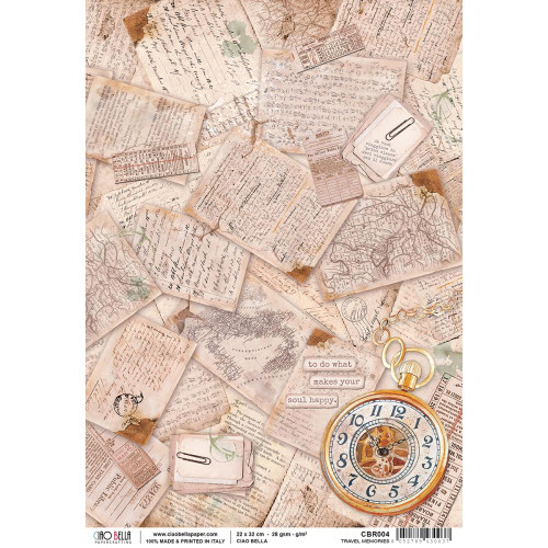 Ciao Bella Collection - Travel Memories - Decoupage Rice Paper Sheet (CBR004)