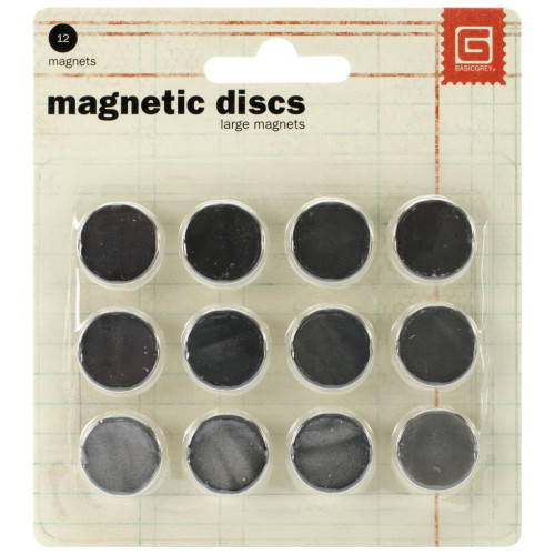 Basic Grey - Magnetic Discs .625" 12/Pkg (MET522)