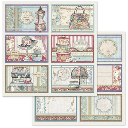 Stamperia - Double-Sided Cardstock 12x12 - Grand Hotel - 6 Frame Decorations (SBB630)