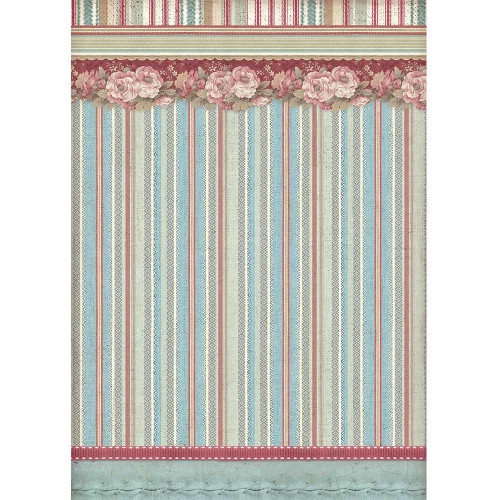 Stamperia - Decoupage Rice Paper A4 - Grand Hotel Collection - Striped Wallpaper (DFSA4399)