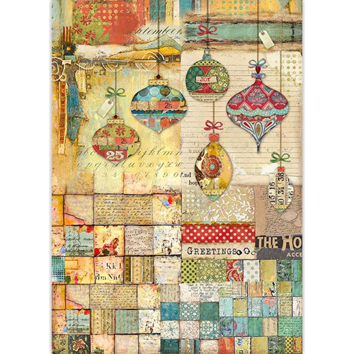 Stamperia - Decoupage Rice Paper - Make A Wish - Patchwork Balls (DFSA3042)