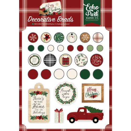  Echo Park - Decorative Brads & Chipboard - A Cozy Christmas (AC189020)