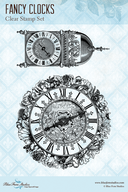 Blue Fern Studios - Clear Stamps - Eclectic Charm - Fancy Clocks (696877)