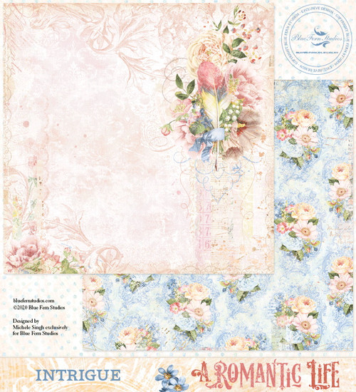 Blue Fern Studios - Double-Sided Paper 12x12- A Romantic Life - Intrigue (ARL- INT)