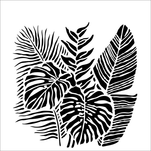 The Crafters Workshop - 12x12 Template Stencil - Tropical Fronds (TCW920)