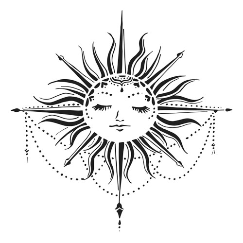 The Crafters Workshop - 12x12 Template Stencil - Celestial Sun (TCW923)