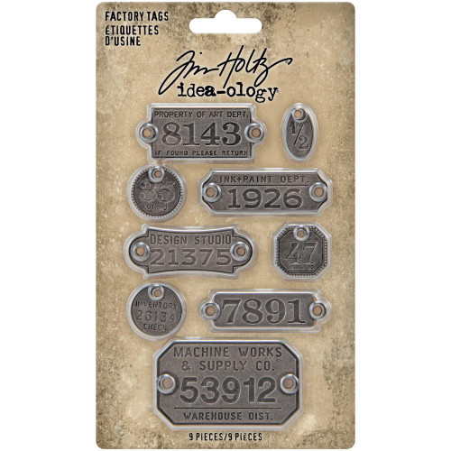 Tim Holtz - Idea-Ology - Metal Factory Tags 9/Pkg (TH94039)