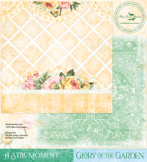 Blue Fern Studios - Glory of the Garden - Double Sided Cardstock 12x12 - A Still Moment (692879)