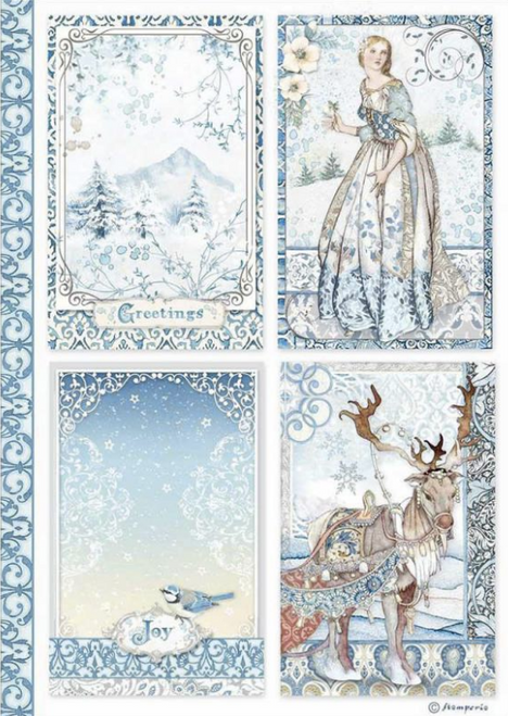 Stamperia - Decoupage Rice Paper A4 8.26x11.69 - Winter Tales - Cards (DFSA4490)