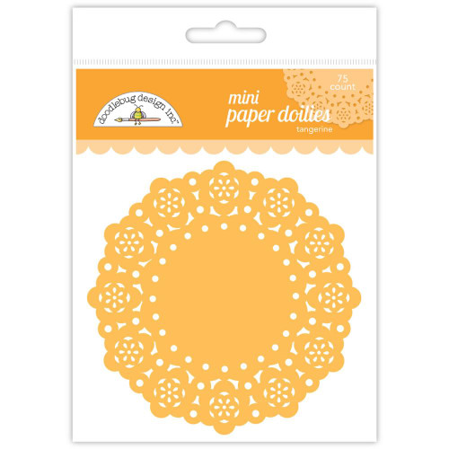 Doodlebug - Mini Paper Doilies 3" 75/Pkg - Tangerine (DDM 4599)