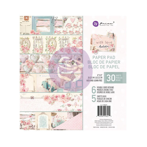 Prima Frank Garcia - Double-Sided Paper Pad 8"X8" 30/Pkg - With Love (96215)