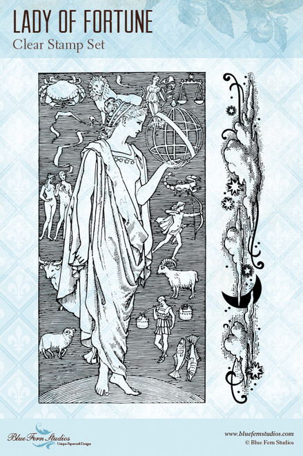 Blue Fern Studios - Clear Stamp Set 4x6 - Lucky Star - Lady Fortune (832581)