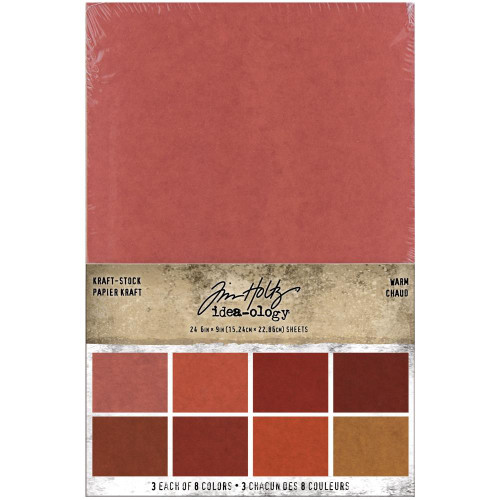 Tim Holtz - Idea-Ology 2021 - Kraft-Stock Stack Cardstock Pad 6"X9" 24/Pkg - Warm (TH94112)