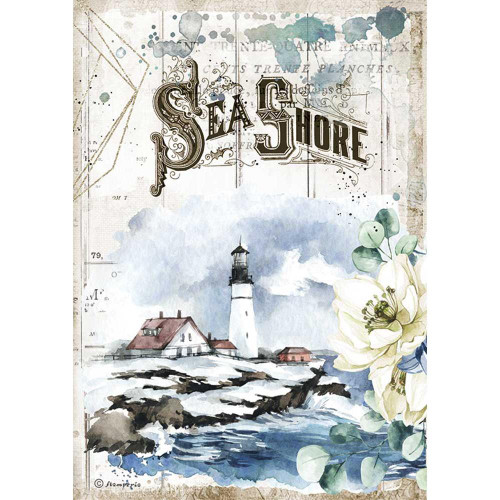 Stamperia - Decoupage Rice Paper A4 8.26x11.69 - Romantic Sea Dreams - Sea Shore (DFSA4558)