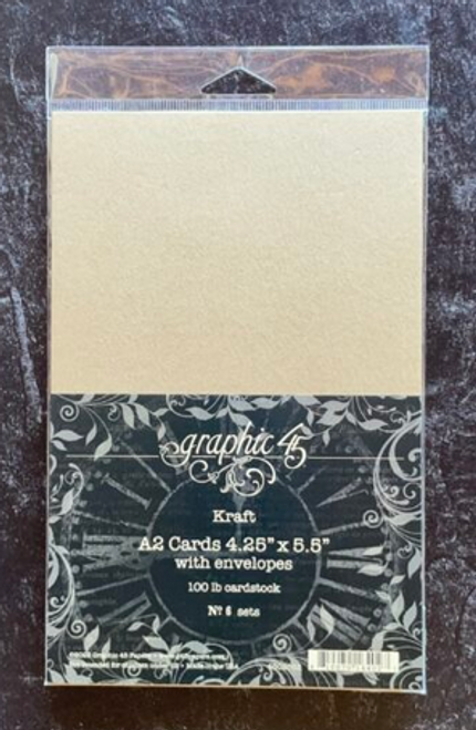 Graphic 45 - Staples - Card & Envelope 4.25x5.5 6/pkg - Kraft (G4502653)