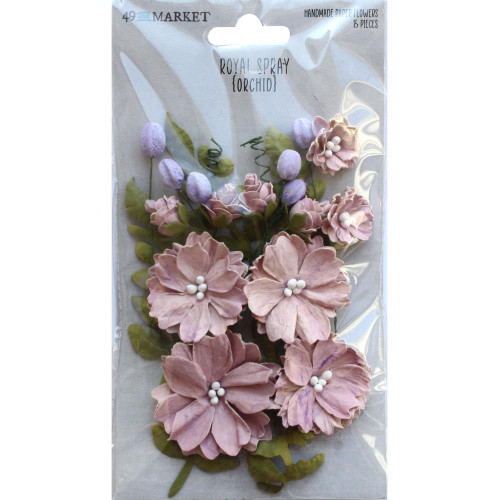 49 and Market - Paper Flowers - Royal Spray 15/Pkg - Orchid (49RS - 33997)