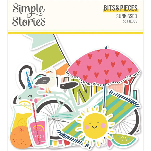 Simple Stories - Bits & Pieces Die-Cuts 55/Pkg - Sunkissed (SUN15116)