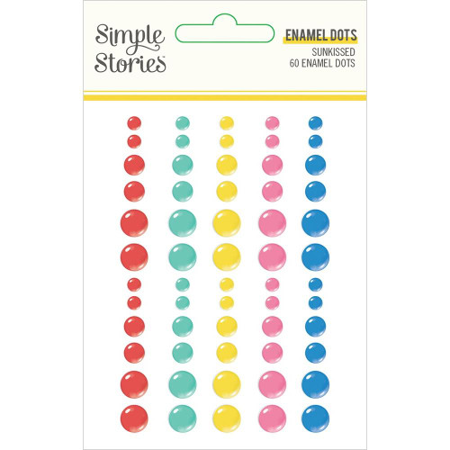 Simple Stories - Enamel Dots Embellishments 60/Pkg - Sunkissed (SUN15122)