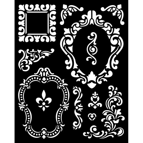 Stamperia -Stencil 7.87"X9.84" - Alice Frames (KSTD092)