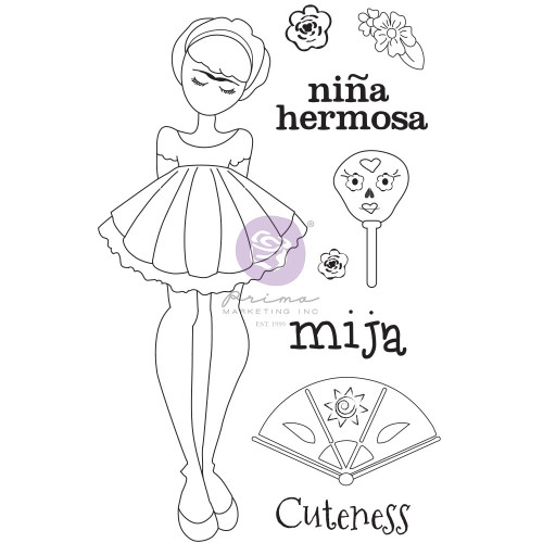 Prima - Julie Nutting - Mixed Media Cling Stamp - Mija (913540)