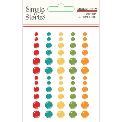 Simple Stories - Enamel Dots Embellishments 60/Pkg - Family Fun (FUN15621)