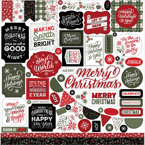 Echo Park - Cardstock Stickers 12"X12" - Salutations Christmas (AC255014)