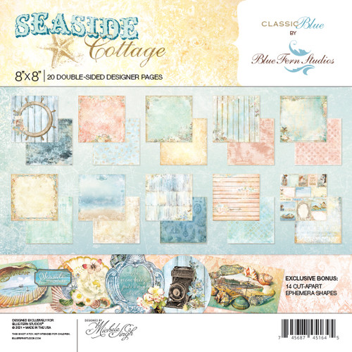 Blue Fern Studio - Classic Blue - Collection Pack -12x12 - Seaside Cottage (451638)