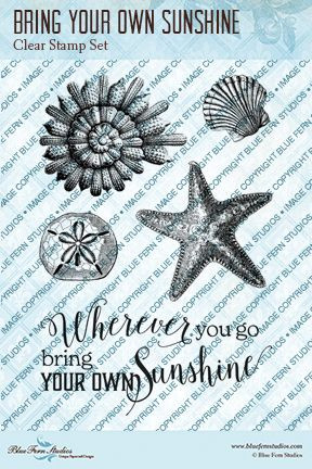 Blue Fern Studios - Clear Stamps 4x6 - Seaside Cottage - Bring Your Own Sunshine (461521)
