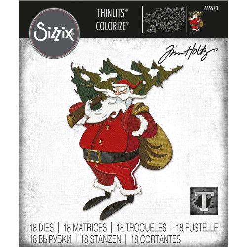 Sizzix - Tim Holtz - Thinlits Die Set 18/Pkg - Woodland Santa Colorize (665573)