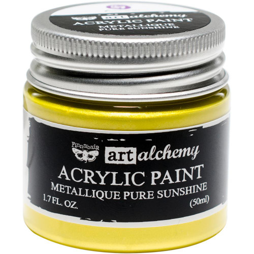 Prima Finnabair Art Alchemy - Acrylic Paint - Metallique Pure Sunshine ( AAAP - 63187)