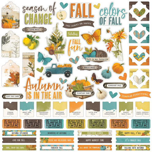 Simple Stories - Cardstock Stickers 12"X12"- Simple Vintage Country Harvest - Combo (16301)