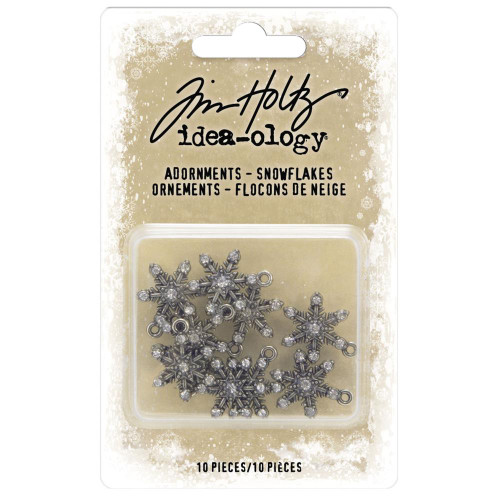 Tim Holtz Idea-Ology - Christmas 2021 - Metal Adornments 10/Pkg - Snowflakes (TH94200)
