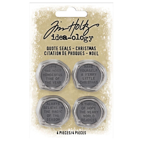 Tim Holtz Idea-Ology - Christmas 2021 - Metal Quote Seals 4/Pkg (TH94202)