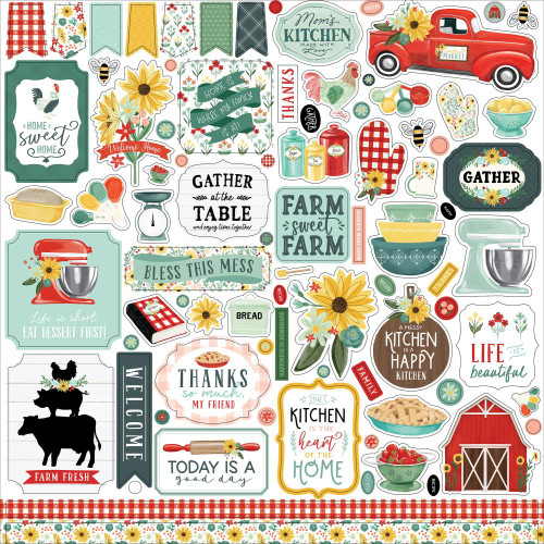 Fun on The Farm Cardstock Stickers 12x12 Elements