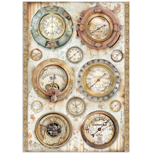 Stamperia - Decoupage Rice Paper A4 8.26x11.69 - Lady Vagabond Lifestyle - Barometers (DFSA4648)