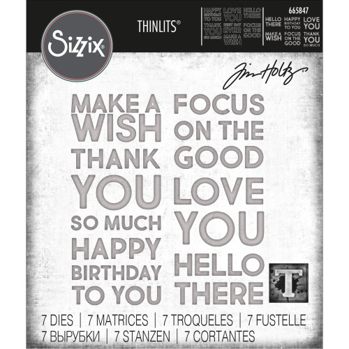 Sizzix By Tim Holtz Thinlits Die Set 7/Pkg - Bold Text #1 (665847)